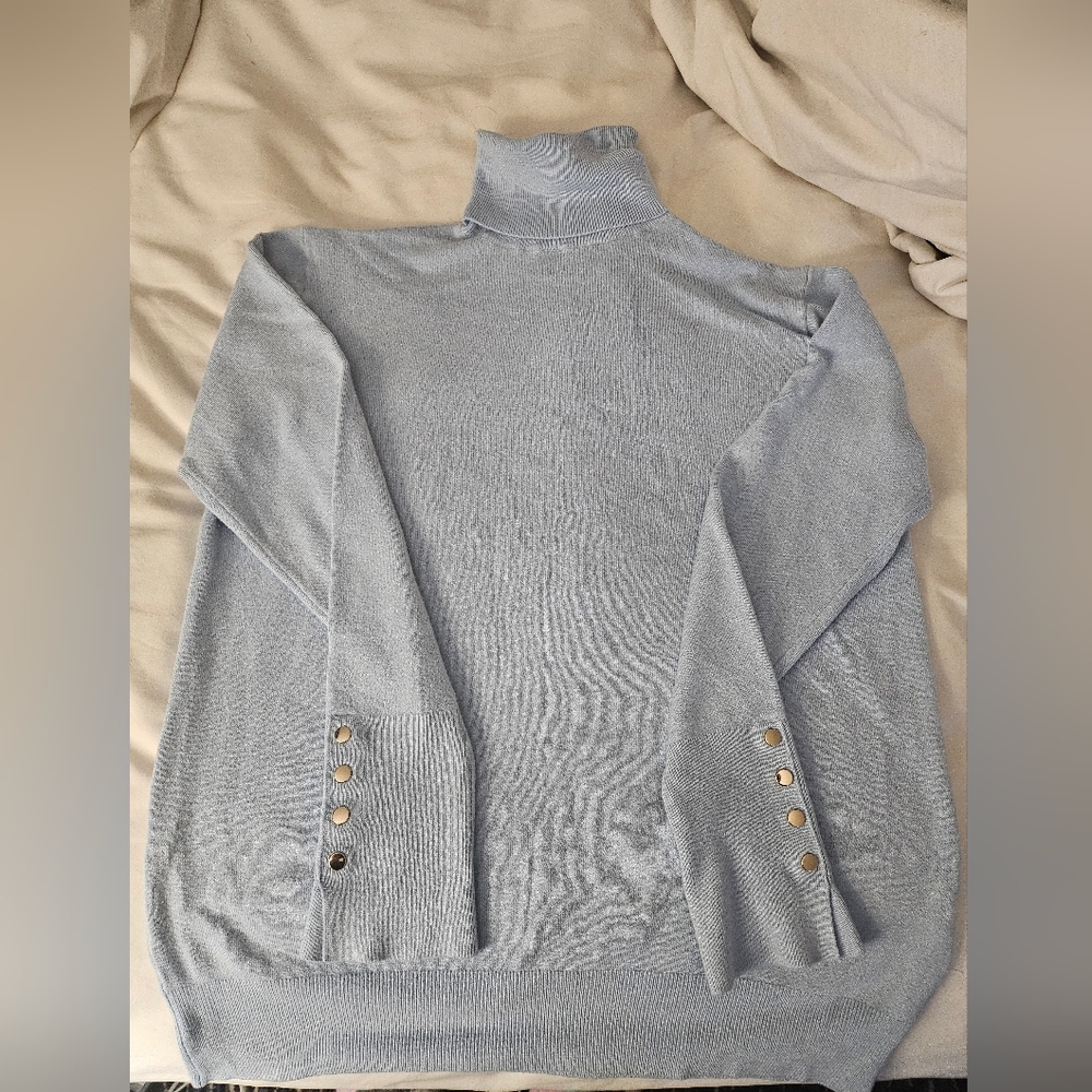 Light Blue Turtleneck Sweater